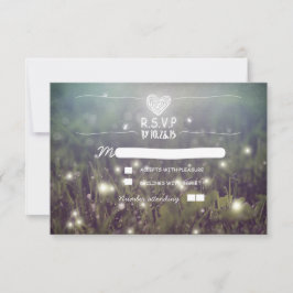 Romantische Glühbirnen Hochzeit RSVP Karte