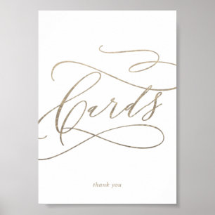 Romantische Gold Calligraphy Cards Tafelzeichen Poster