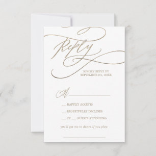 Romantische Gold Calligraphy Song Request RSVP Car