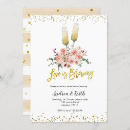 Romantische Gold-Liebe ist Brewing Couple Dusche Einladung