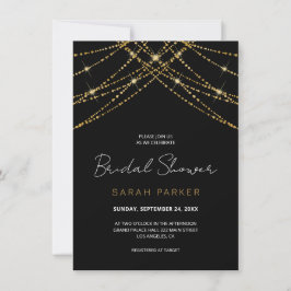 Romantische Gold String Wedding Einladung