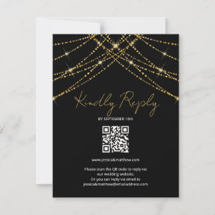 Romantische Gold String Wedding RSVP Karte