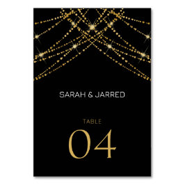 Romantische Gold String Wedding Tischnummer