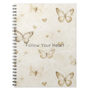 Romantische Goldcreme-Herzen Notizblock