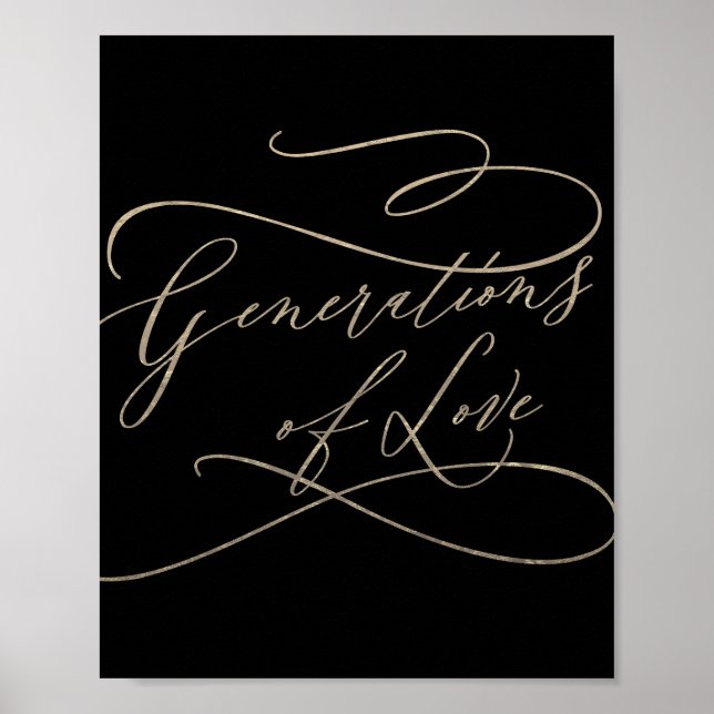Romantische Golden-Black-Generationen der Liebe Poster (Vorne)