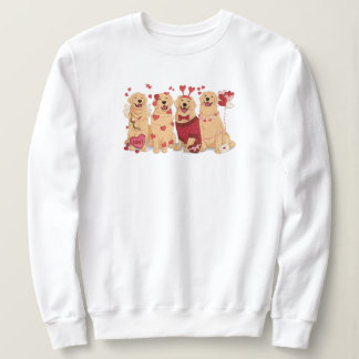 Romantische Golden Retriever-Herzen und Cupid-Graf Sweatshirt