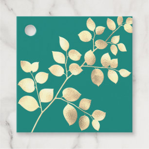 Romantische goldene Blätter Gastgeschenk Hochzeit  Geschenkanhänger