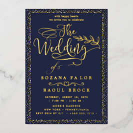 Romantische Goldfoil-Hochzeit Folieneinladung