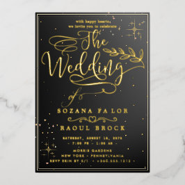 Romantische Goldfoil-Hochzeit Folieneinladung