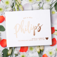 Romantische Goldherz Nachname in Script Wedding