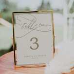 Romantische Goldkalligrafie | Elfenbein Geblüht Tischnummer<br><div class="desc">Diese romantische goldkalligraphische Elfenbein blühend Tischnummer ist perfekt für eine einfache Hochzeit. Das moderne klassische Design besticht durch extravagante Wirbel und skurrile Schnörkel mit herrlich eleganten, handgezeichneten Imitaten, die auf Champagner-Goldfolie-Typografie setzen. Die Karte druckt auf der Vorder- und Rückseite (beidseitig). Fügen Sie jede Tischnummer, die Sie benötigen, einzeln in Ihren...</div>