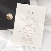 Romantische Goldkalligrafie | Hochzeit von Elfenbe