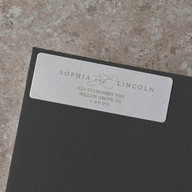 Romantische Goldkalligrafie-Rücksendeadresse (Von Creator hochgeladen)