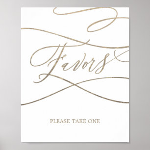 Romantische Goldkalligraphie-Gastgeschenke Hochzei Poster