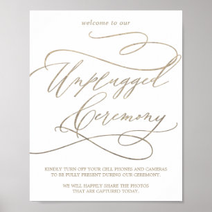 Romantische Goldkalligraphie - Unplugged Zeremony  Poster