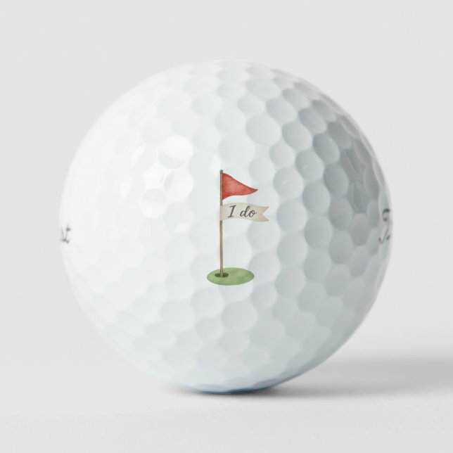 Romantische Golf Flagge "Ich will" Golf-Geschenk z Golfball (Vorderseite)