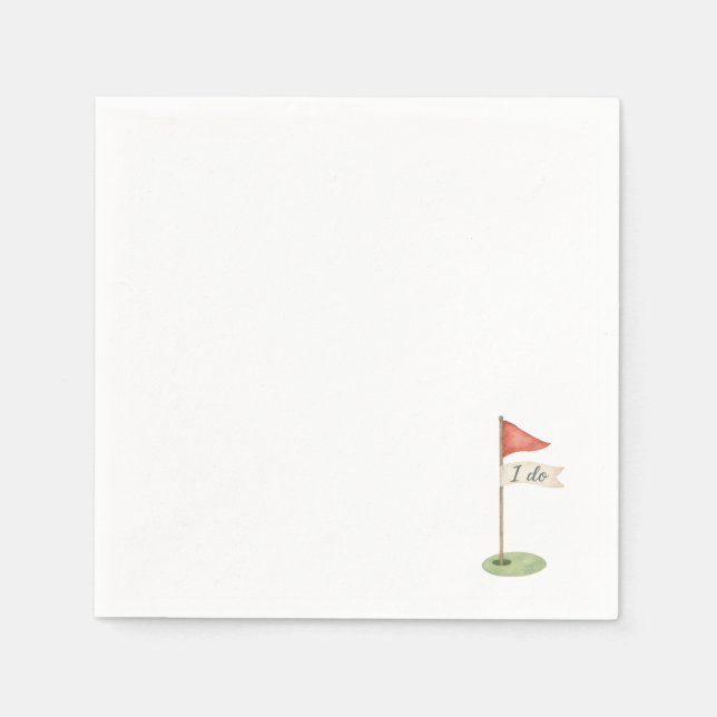 Romantische Golf Flagge "Ich will" Golf-Geschenk z Serviette (Vorderseite)