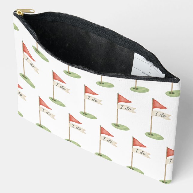Romantische Golf Flagge "Ich will" Golf-Geschenk z Zubehörtasche (Offen)
