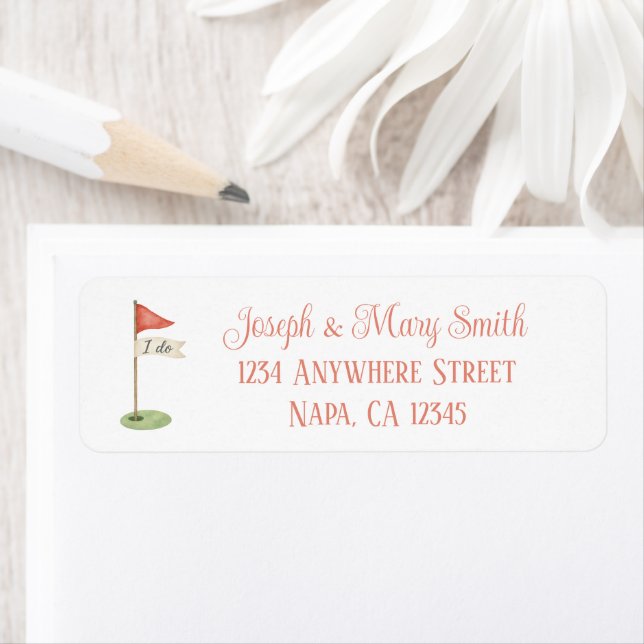 Romantische Golf Flagge "Ich will" Golf Hochzeit (Insitu)