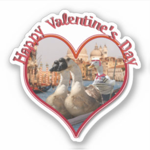 Romantische Gondelfahrt zum Valentinstag Aufkleber
