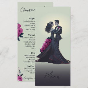 Romantische Gothic-Liebhaber Elegantes Gourmet-Men Menükarte