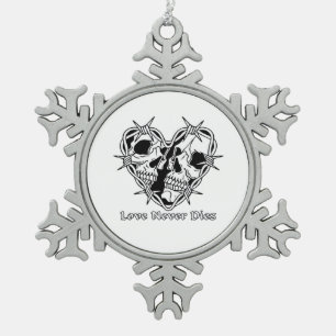 Romantische Gotik für Paare Schneeflocken Zinn-Ornament