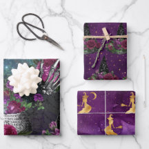 Romantische Gotische Hexe und Rose um Mitternacht