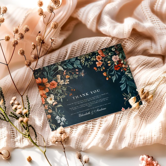 Romantische gotische Hochzeit Dankeskarte (Von Creator hochgeladen)