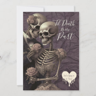 Romantische Gotische Hochzeit   ’Til Death Einladung