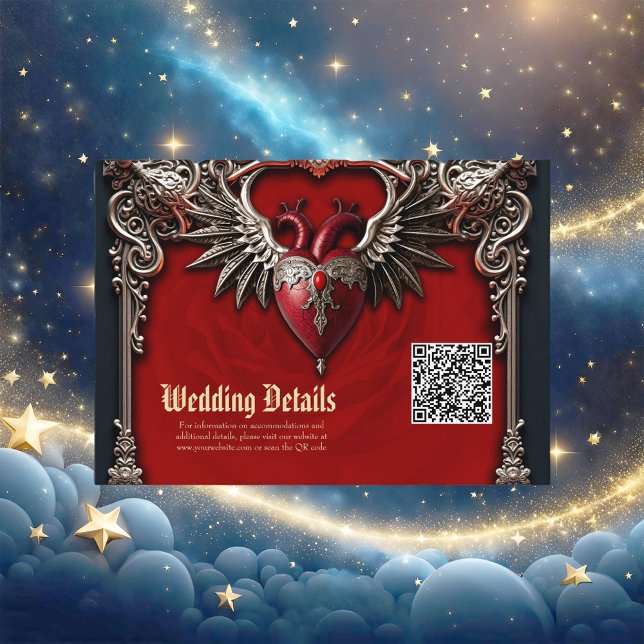 Romantische gotische Ikone: Herz, Rose, Schädel. Begleitkarte (Von Creator hochgeladen)