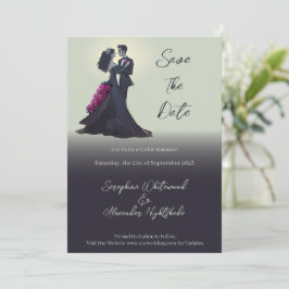 Romantische Gotische Liebhaber Save the Date Minim Einladung