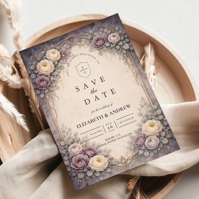 Romantische Gotische Pastell Blumen Hochzeit Save The Date (Von Creator hochgeladen)