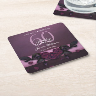 Romantische Gotische Rose & Petals Geburtstag Rechteckiger Pappuntersetzer
