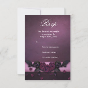 Romantische Gotische Rose & Petals Geburtstag RSVP Karte