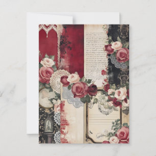 Romantische gotische Vintage Postkarte