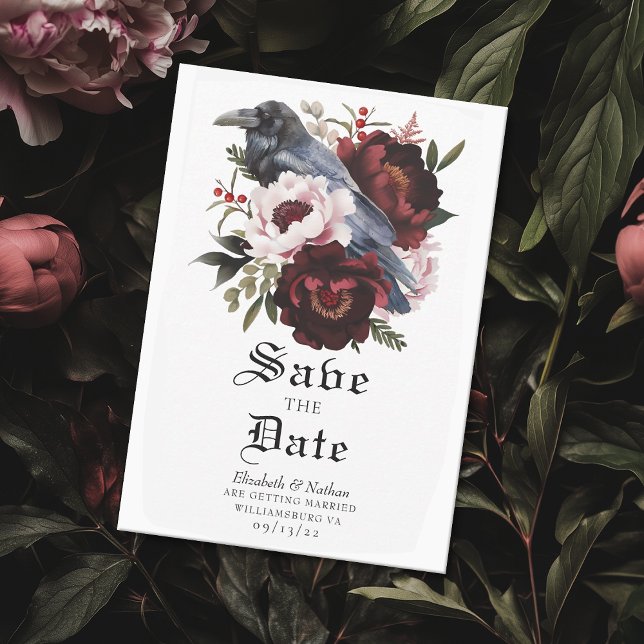 Romantische gotische Wasserfarbe Save the Date Einladung (Von Creator hochgeladen)
