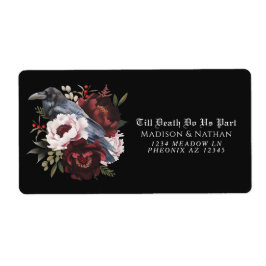 Romantische gotische Wasserfarbenraven-Hochzeit