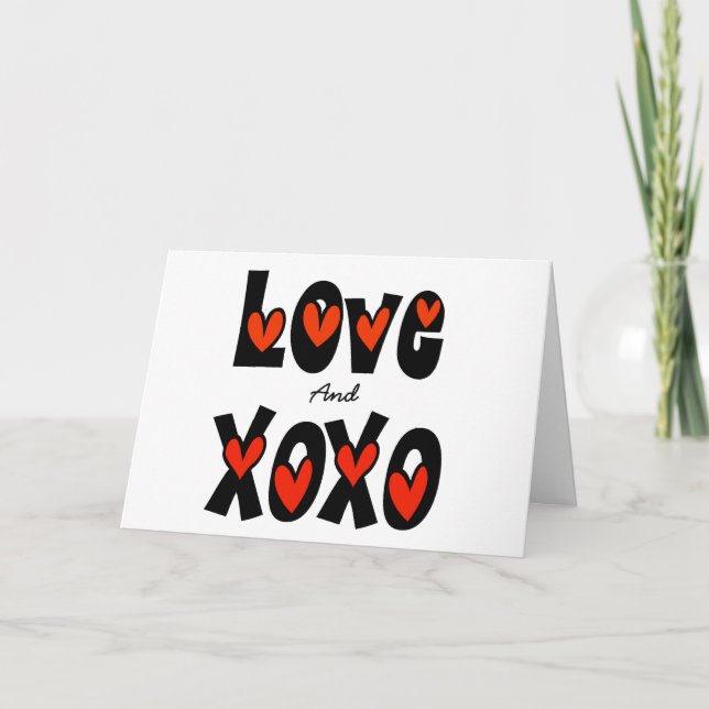 Romantische Grafische Liebe und Kisses and Hugs Ca Karte (Vorderseite)