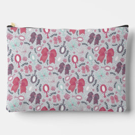 Romantische graue Bögen und Rose Zubehörtasche