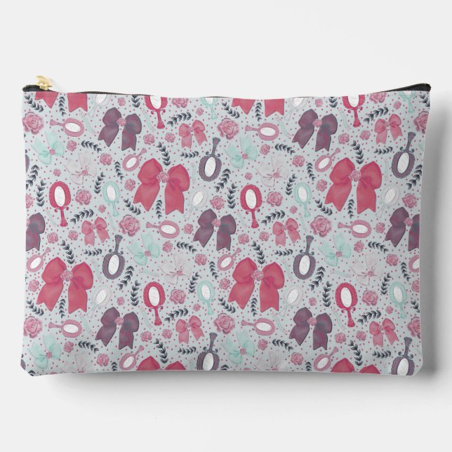 Romantische graue Bögen und Rose Zubehörtasche (Vorderseite)