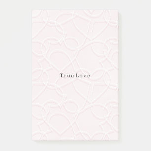 Romantische große weiße Herzen Rosa Valentinstag Post-it Klebezettel
