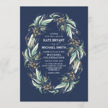 Romantische Grünanlage Wreath Navy Blue Hochzeit i