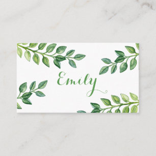 Romantische grüne Blätter - Name Card Platzkarte