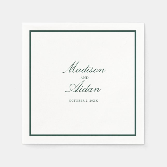 Romantische Grüne Braut Hochzeit Napkins Serviette (Vorderseite)