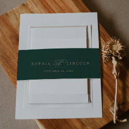 Romantische grüne Kalligrafie | Geblüht Hochzeit Einladungsbanderole