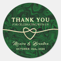 Romantische grüne Kalligrafie Hochzeit Vielen Dank