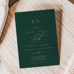 Romantische Grüne Kalligraphie Mongram Hochzeit Einladung<br><div class="desc">Diese romantische grüne kalligraphische monogramm Hochzeitseinladung ist perfekt für eine einfache Hochzeit. Das moderne klassische Design besticht durch extravagante Wirbel und skurrile Schnörkel mit herrlich eleganten,  handgezeichneten Imitaten,  die auf Champagner-Goldfolie-Typografie setzen. Bitte beachten Sie: Dieses Design enthält keine echte Goldfolie. Es ist eine hochwertige Grafik,  die wie Goldfolie aussieht.</div>