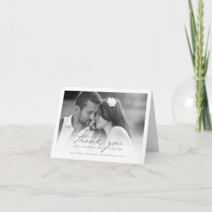 Romantische Handschrift Stilvolle Foto Hochzeit Dankeskarte