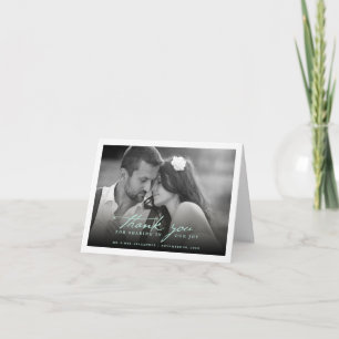 Romantische Handschrift Stilvolle Foto Hochzeit Dankeskarte