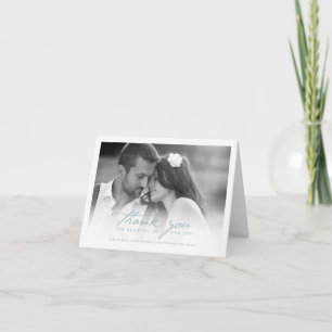 Romantische Handschrift Stilvolle Foto Hochzeit Dankeskarte
